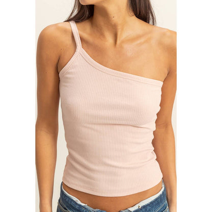 Steph One Shoulder Cami in Light Pink