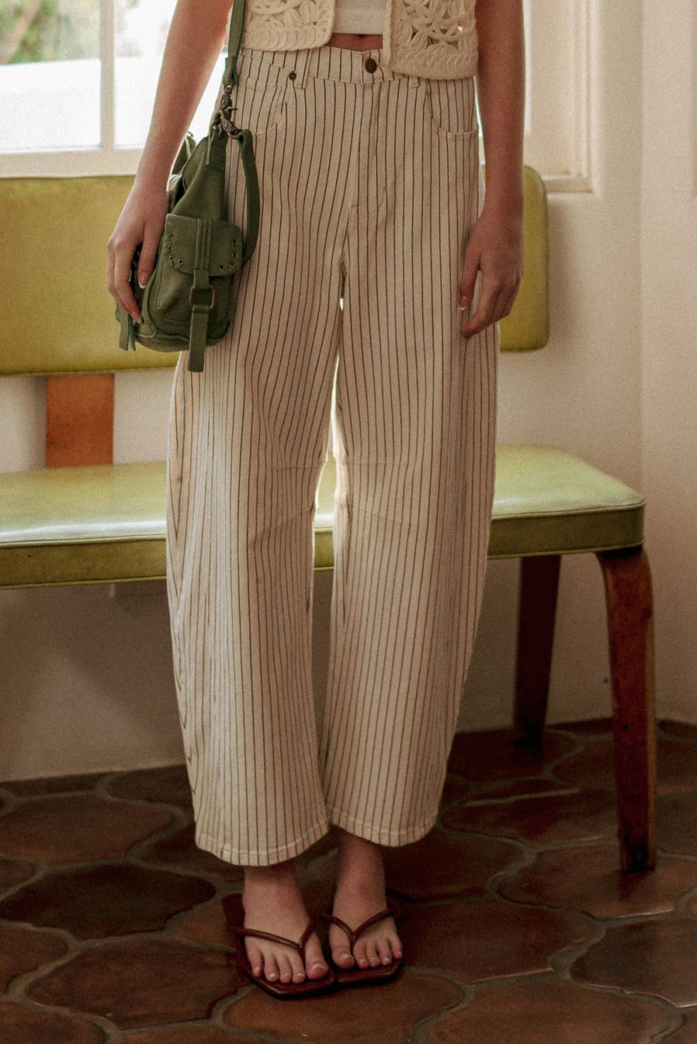 Pinstripe Barrel Pants