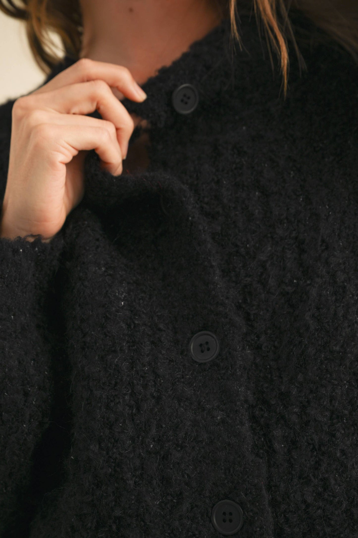 Jackie Sweater Cardigan in Black