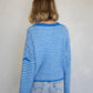 DROPS FRIDAY! Piper Cardigan Blue Stripe