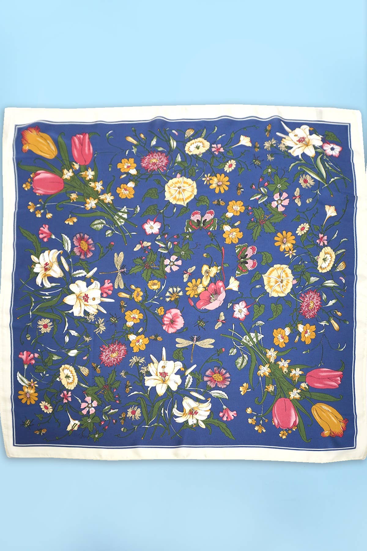 Floral Scarf in Navy