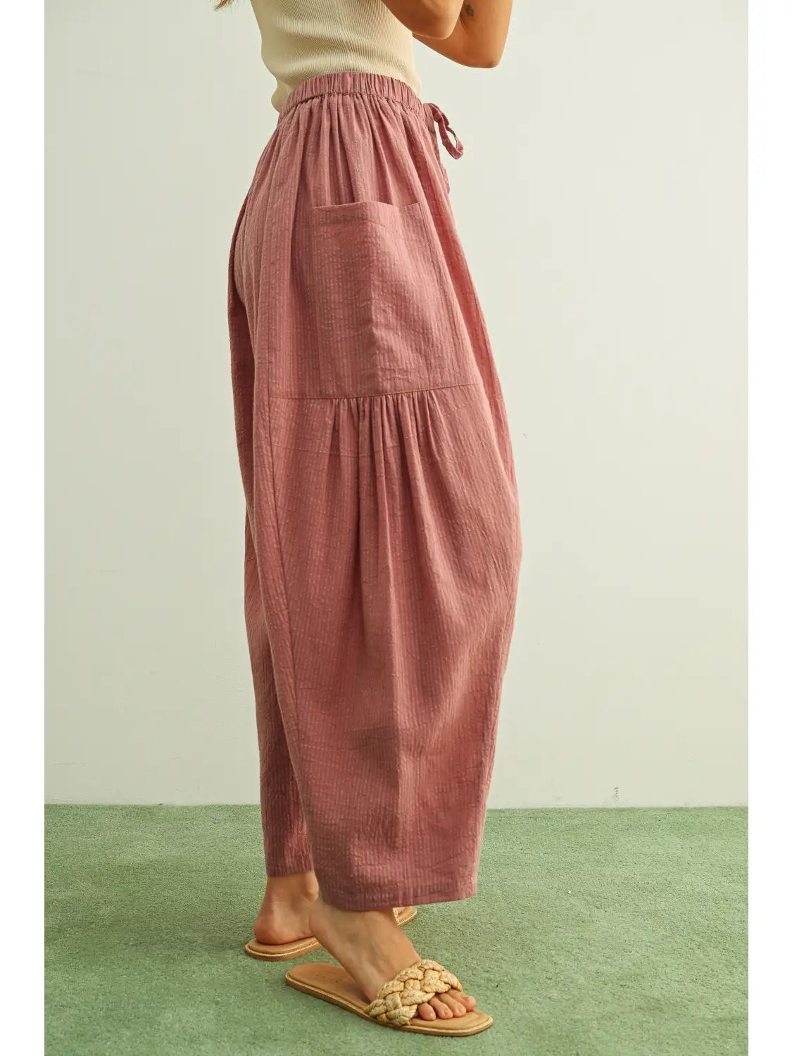 Pinstripe Loose Pocket Pants