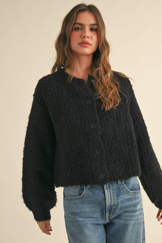 Jackie Sweater Cardigan in Black