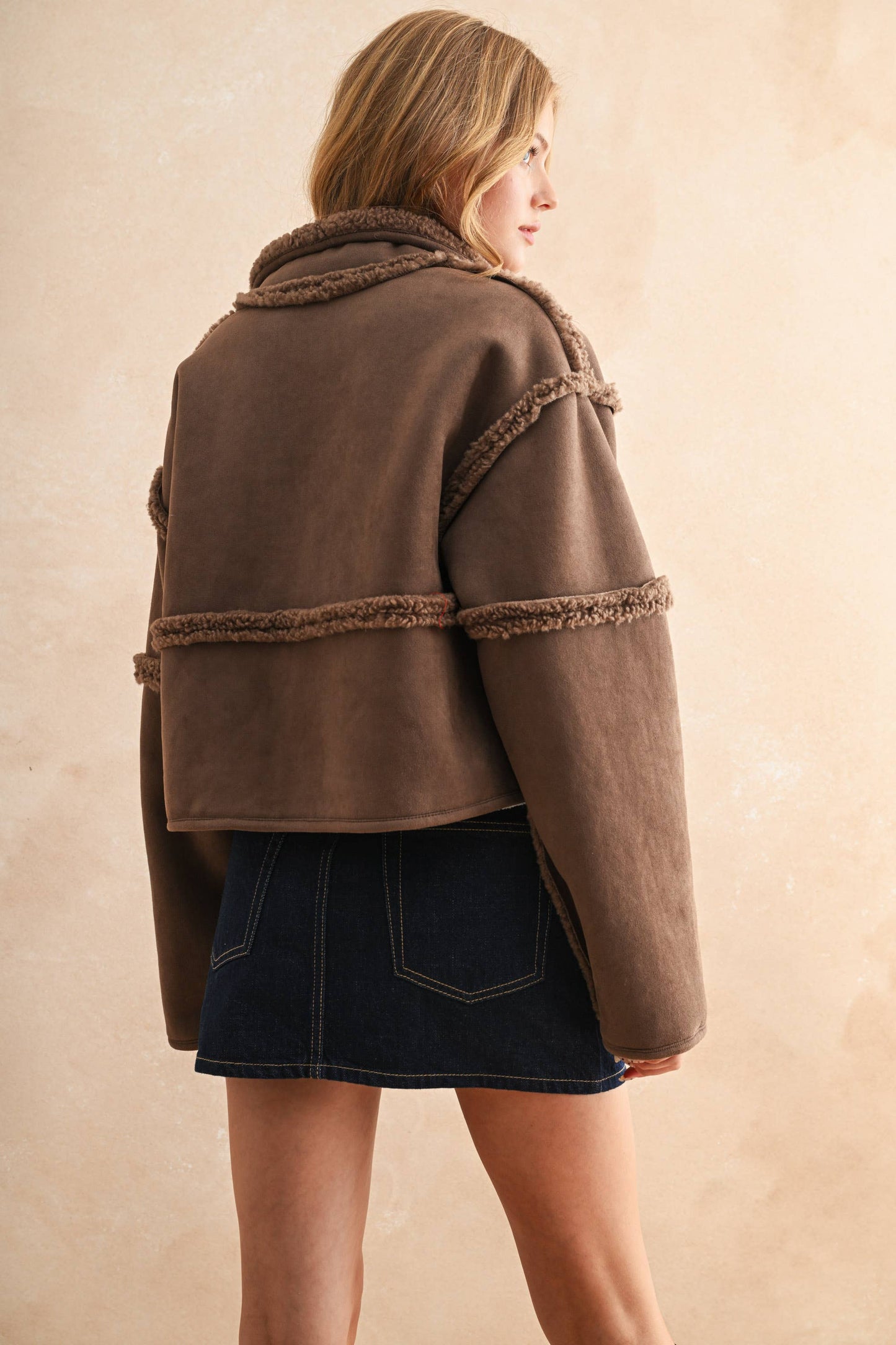 Reversible Suede/Sherpa Jacket