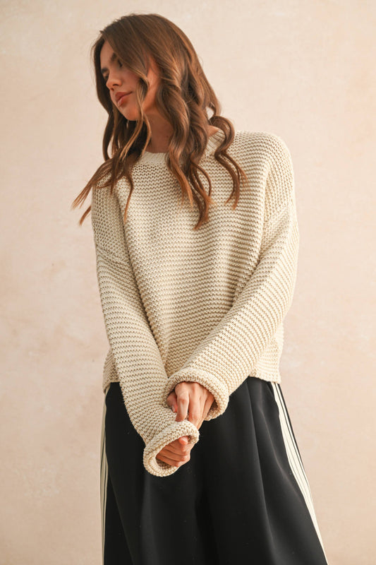 Essential Knit Sweater in Cream