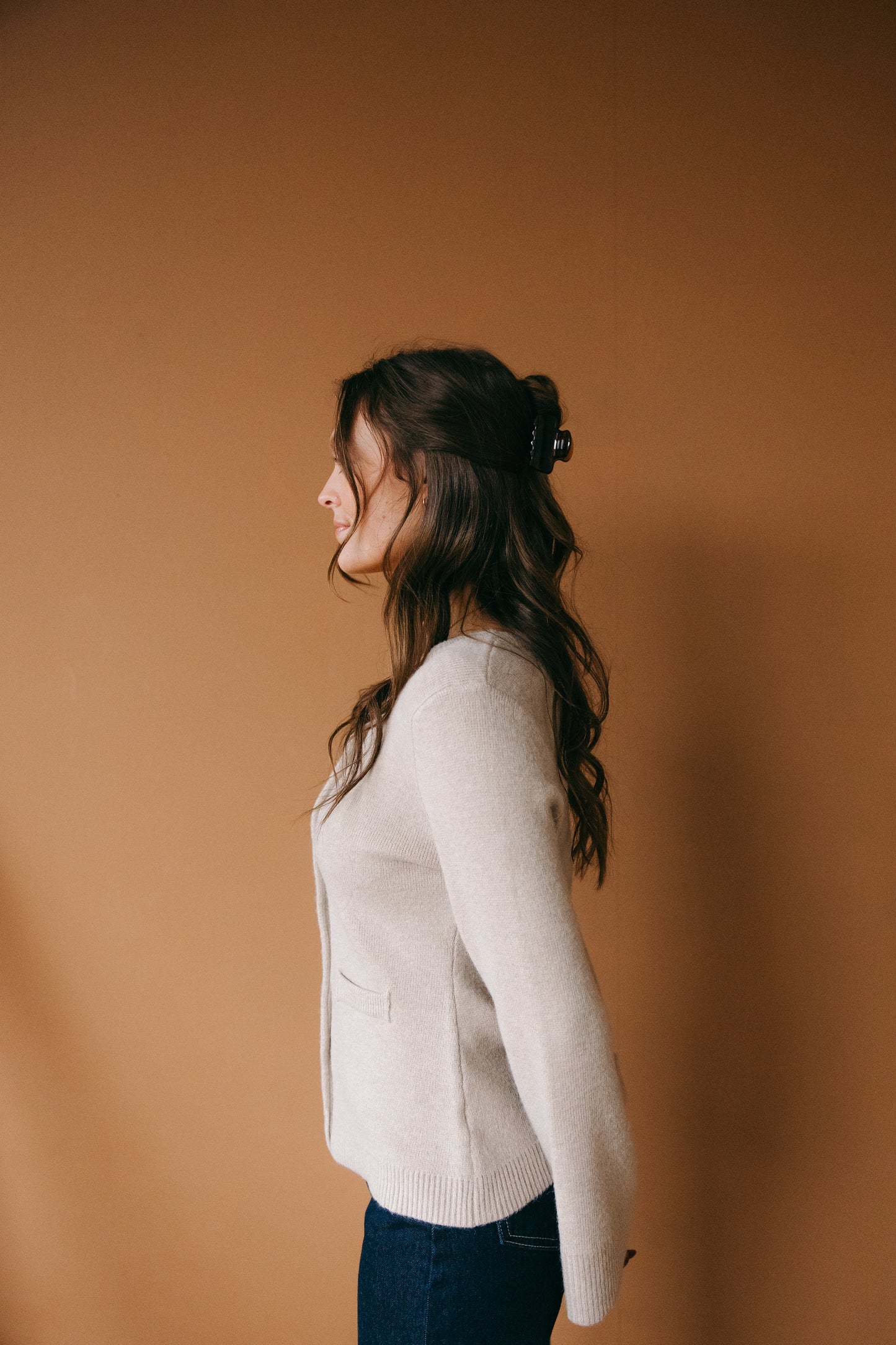 The Tyler Cardigan in Beige