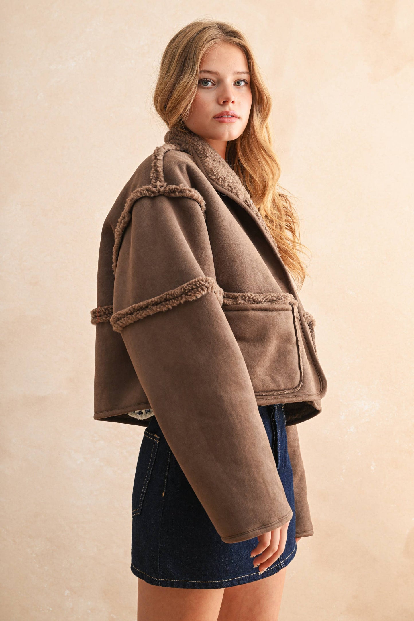 Reversible Suede/Sherpa Jacket