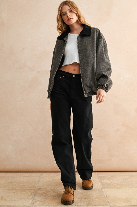 Leopard Bomber Jacket