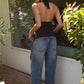 Alana Chiffon Halter Top in Black