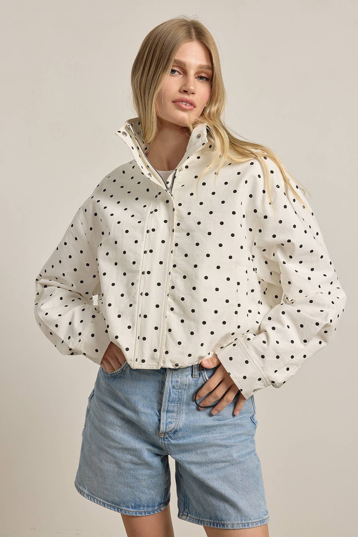 Polka Dot Jacket in White