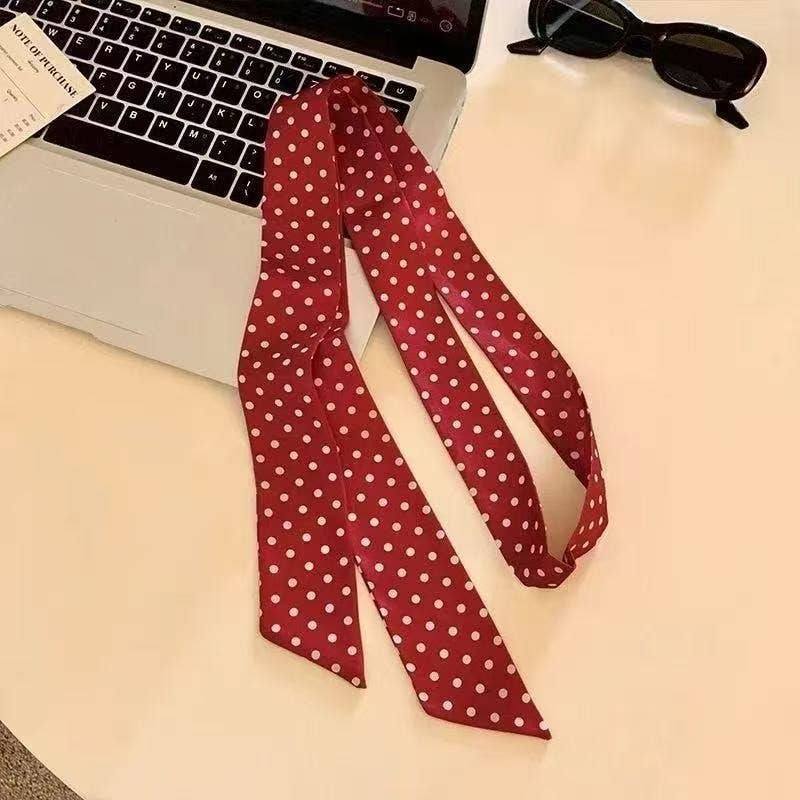 Red Polka Dot Twill Scarf