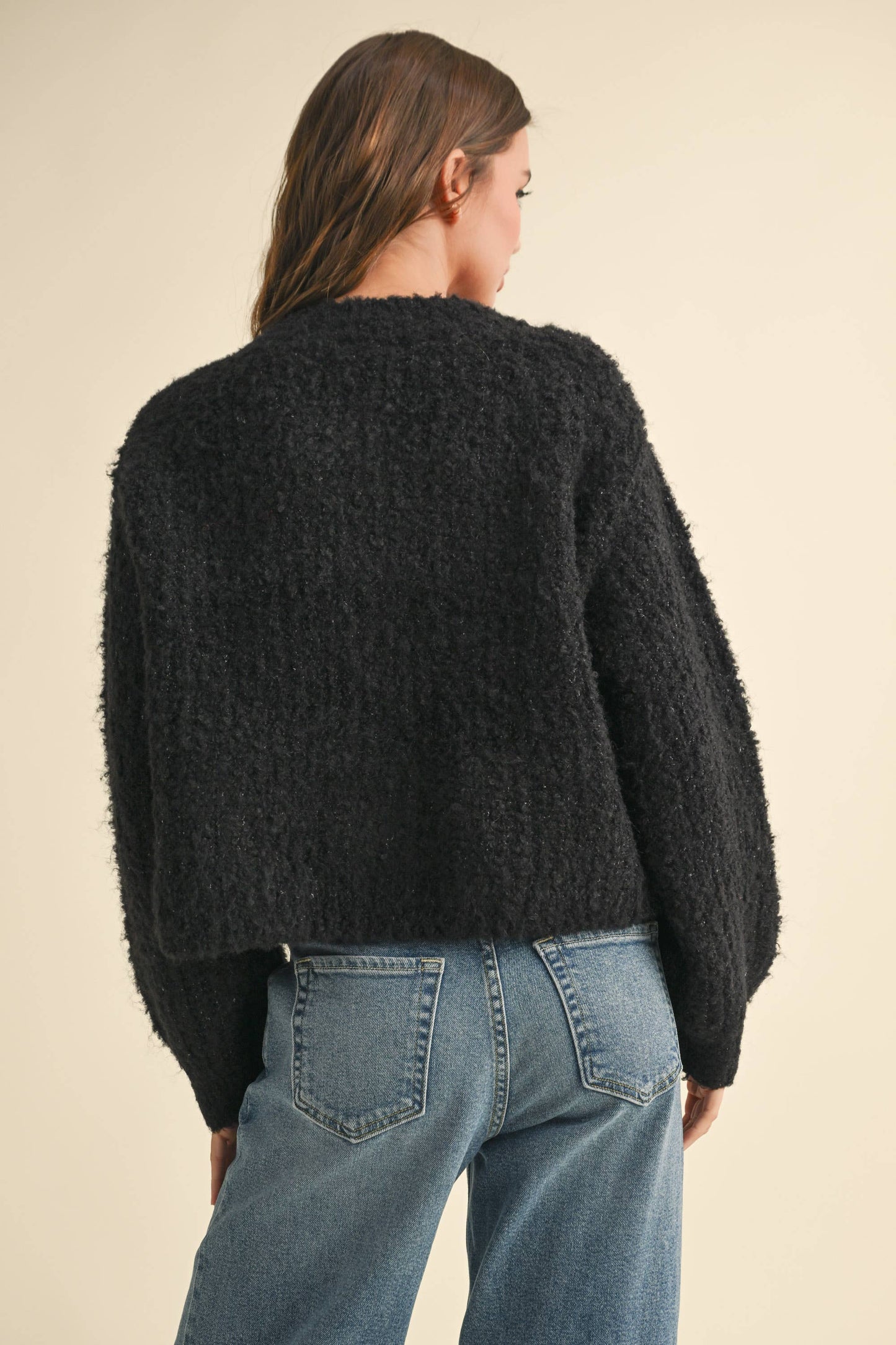 Jackie Sweater Cardigan in Black