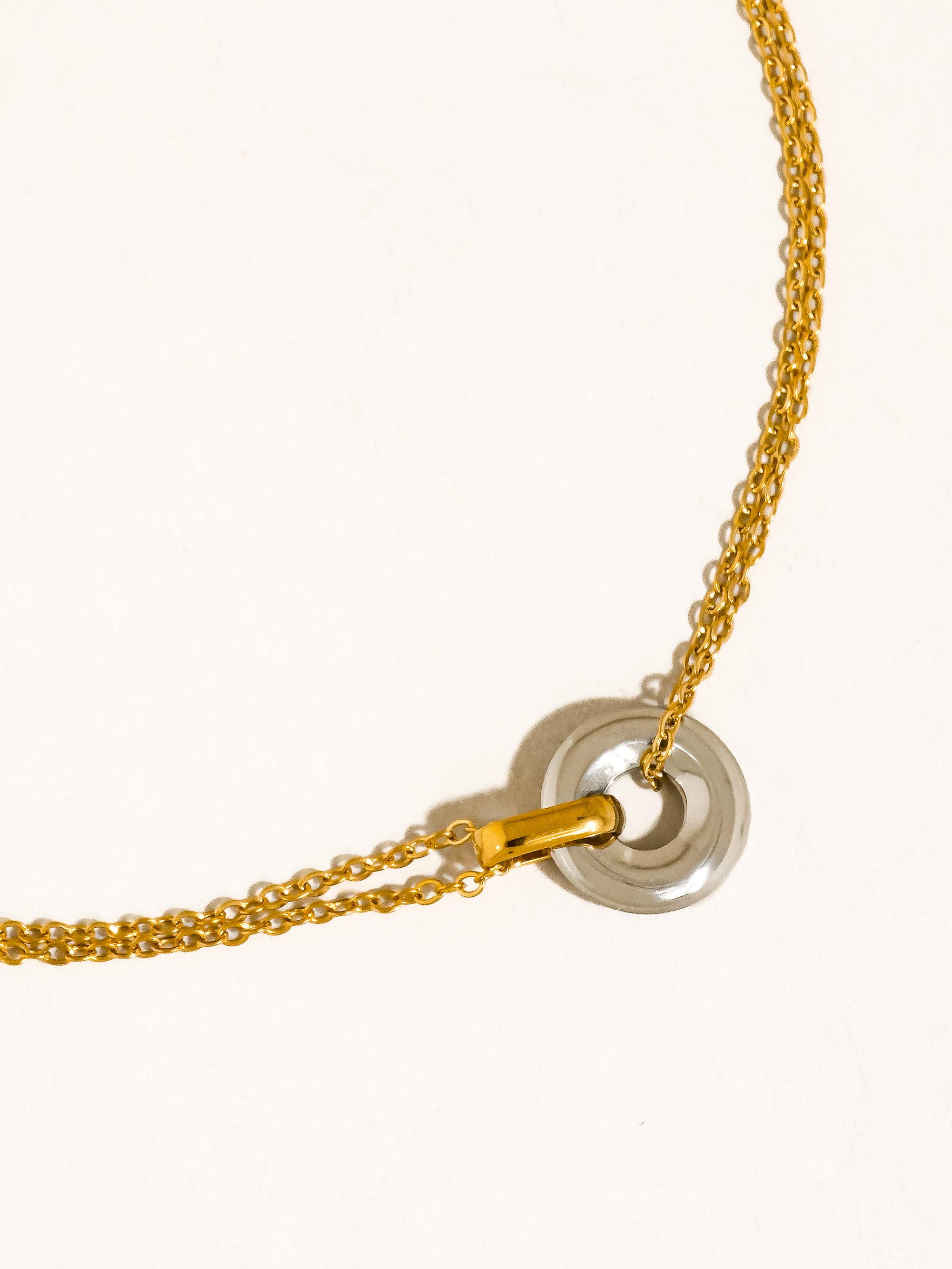 Two Tone Circle Necklace