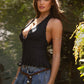 Alana Chiffon Halter Top in Black