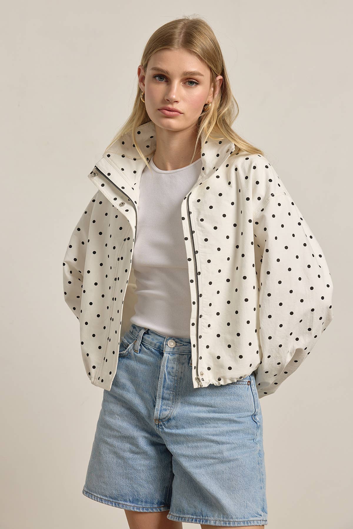 Polka Dot Jacket in White