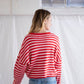 Piper Cardigan Pink/Red Stripe
