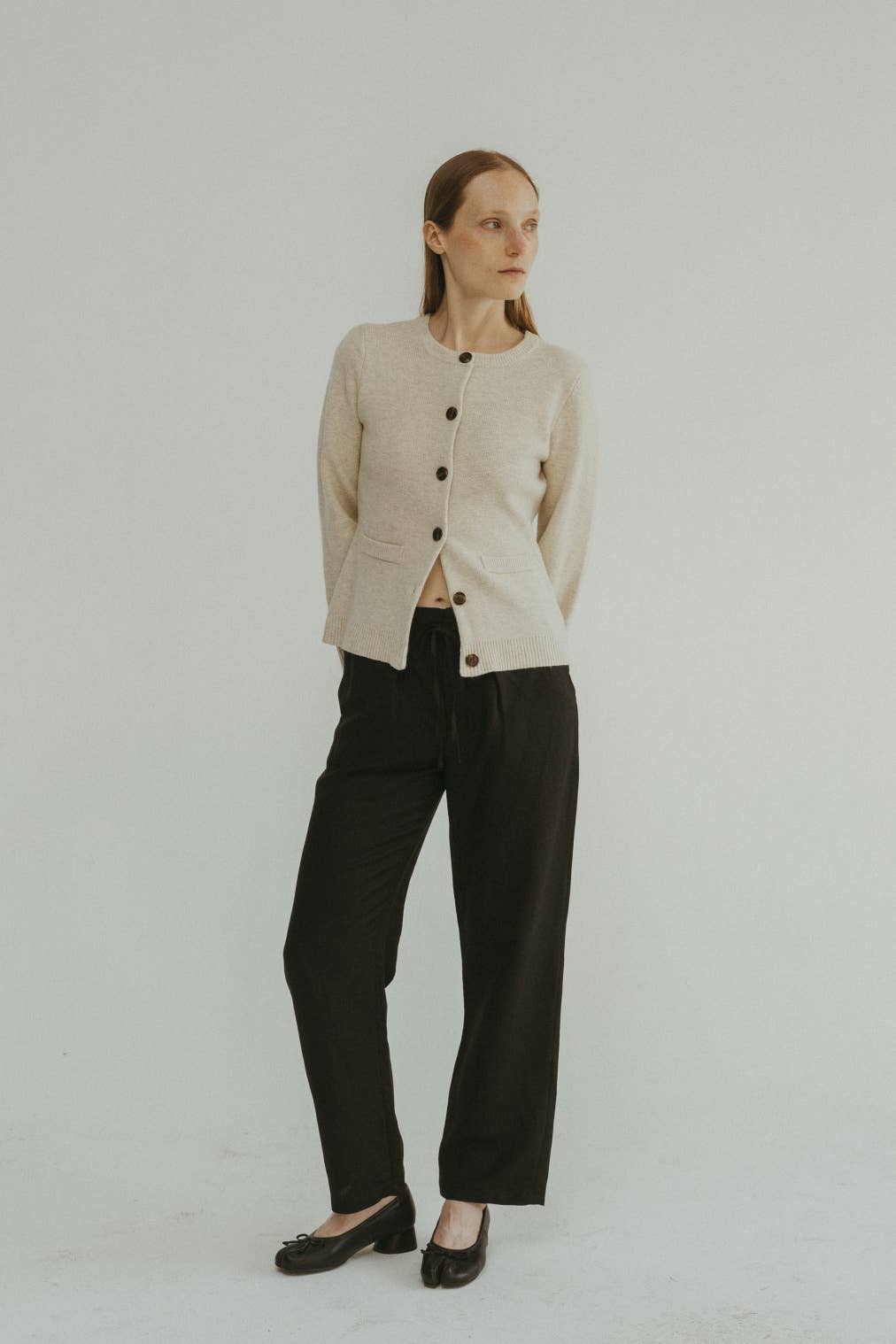 The Tyler Cardigan in Beige