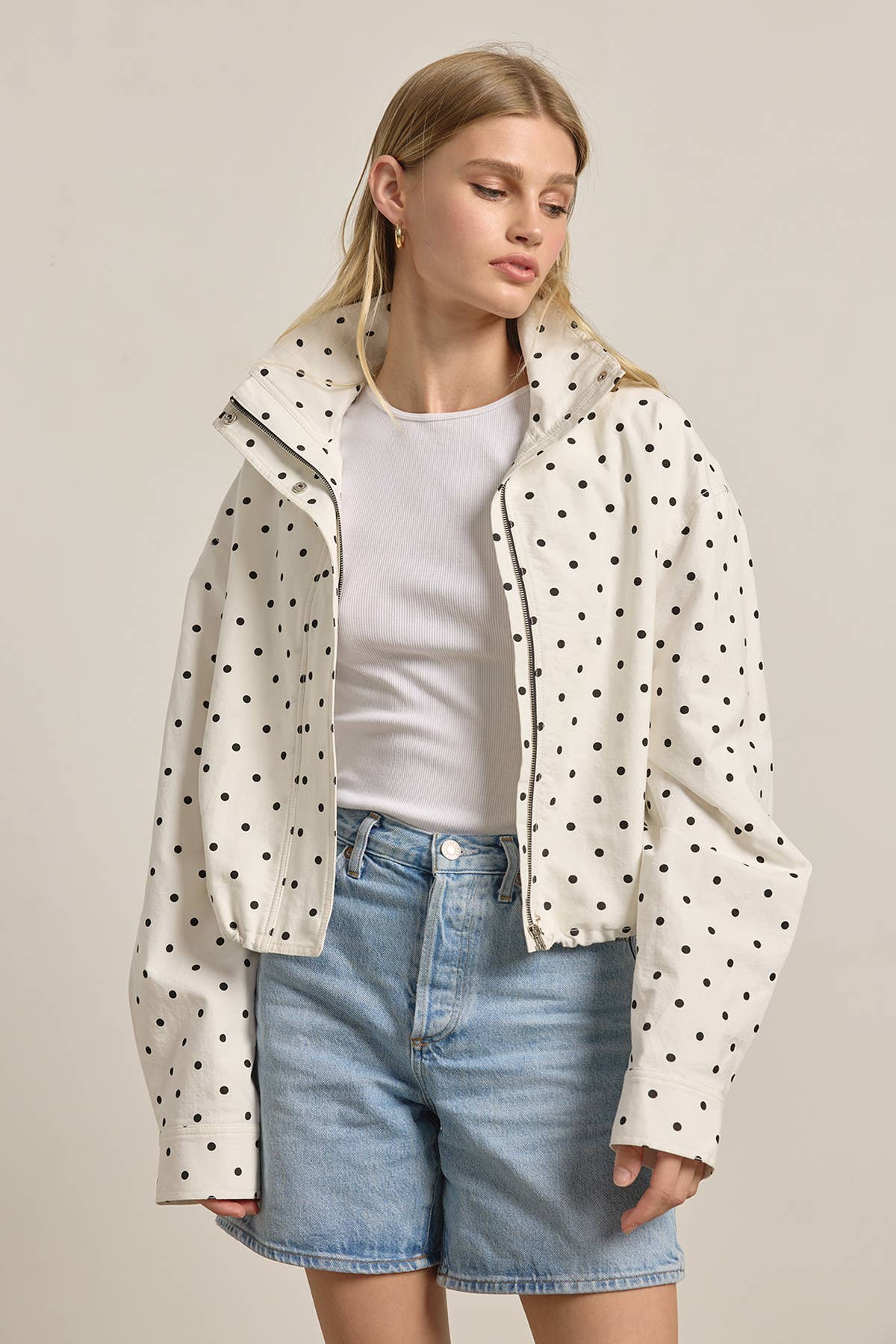 Polka Dot Jacket in White