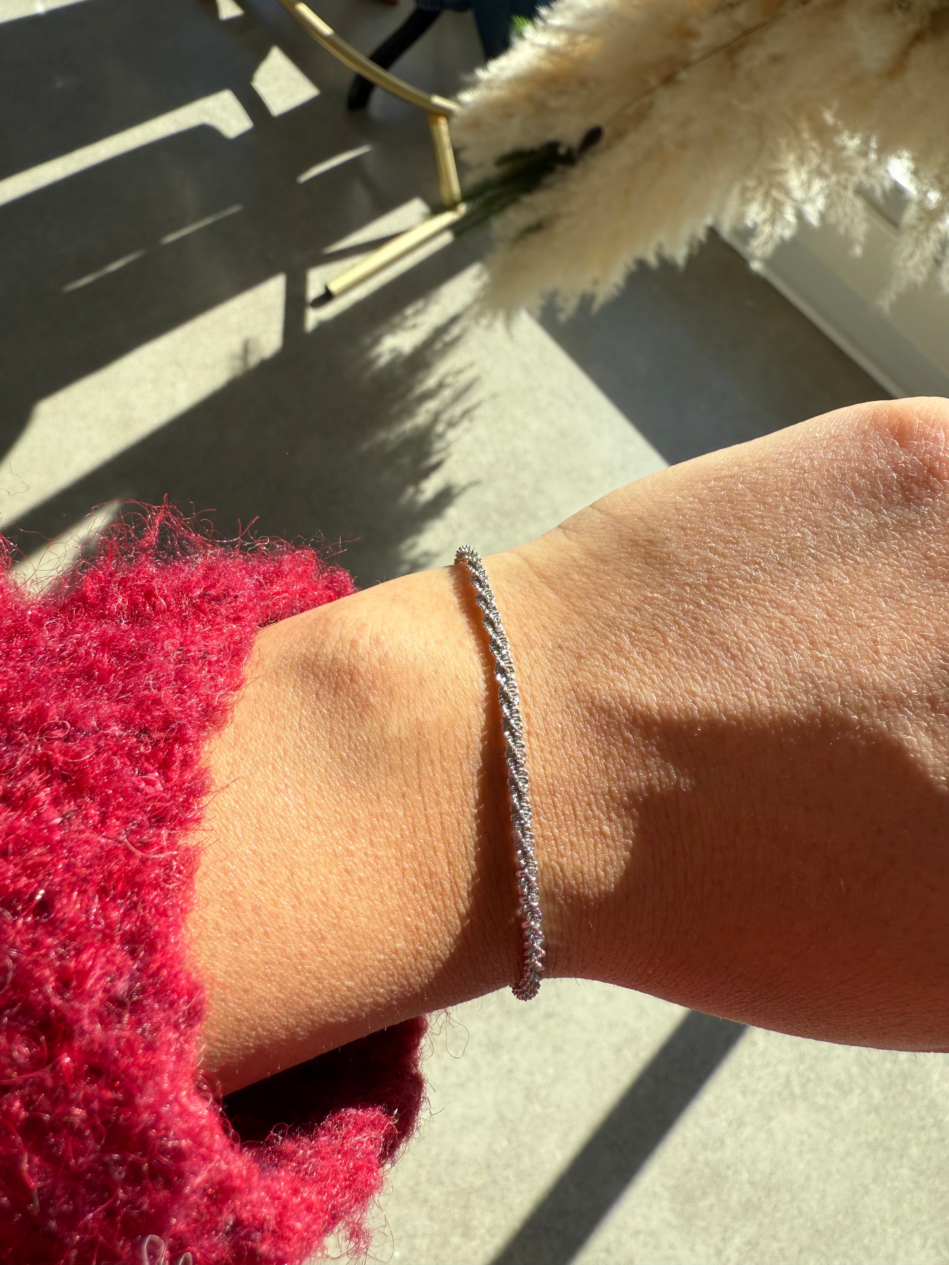 Sparkle Rope Bracelet in Silver