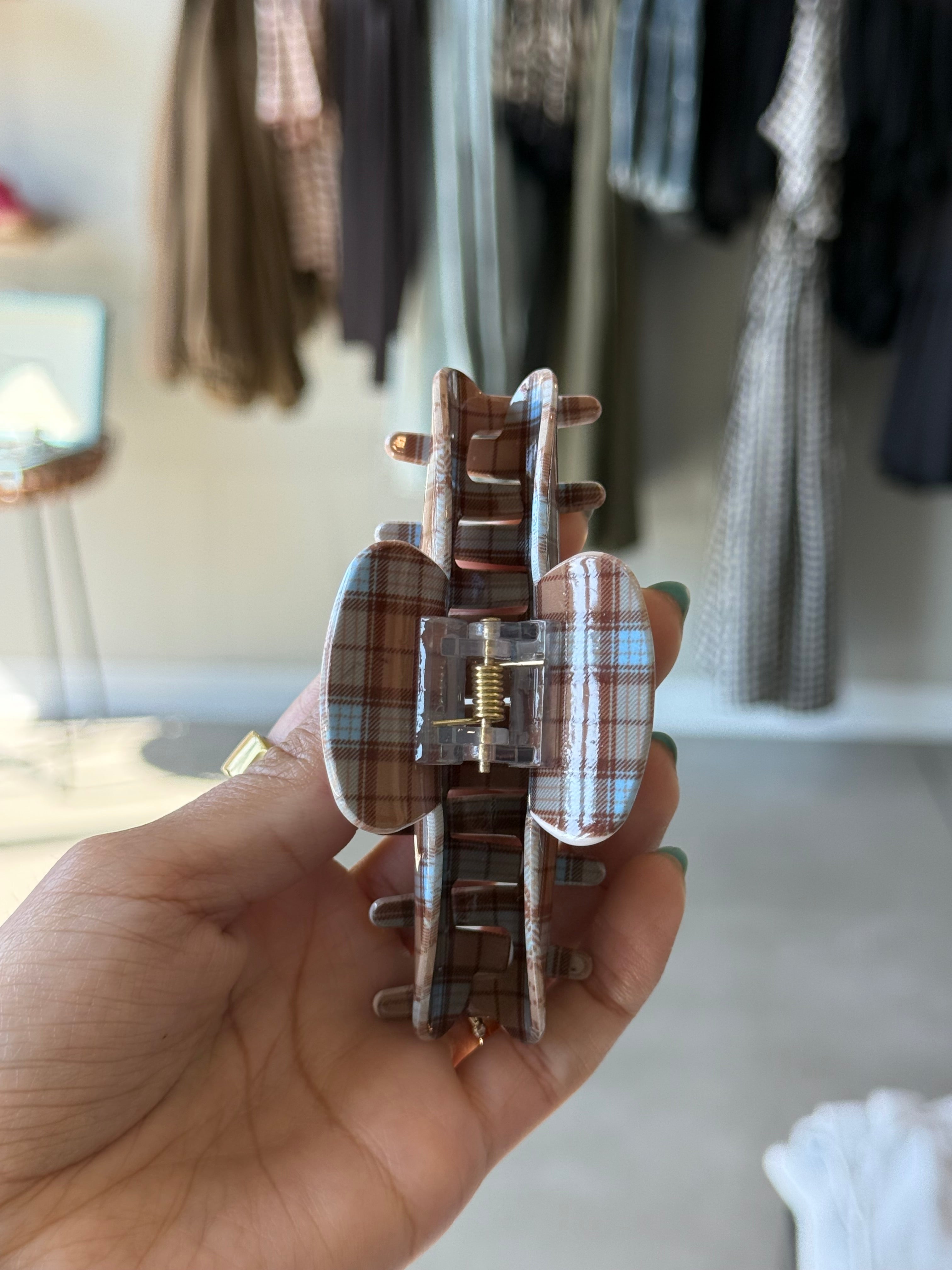 Tartan Plaid Pattern Claw Clip