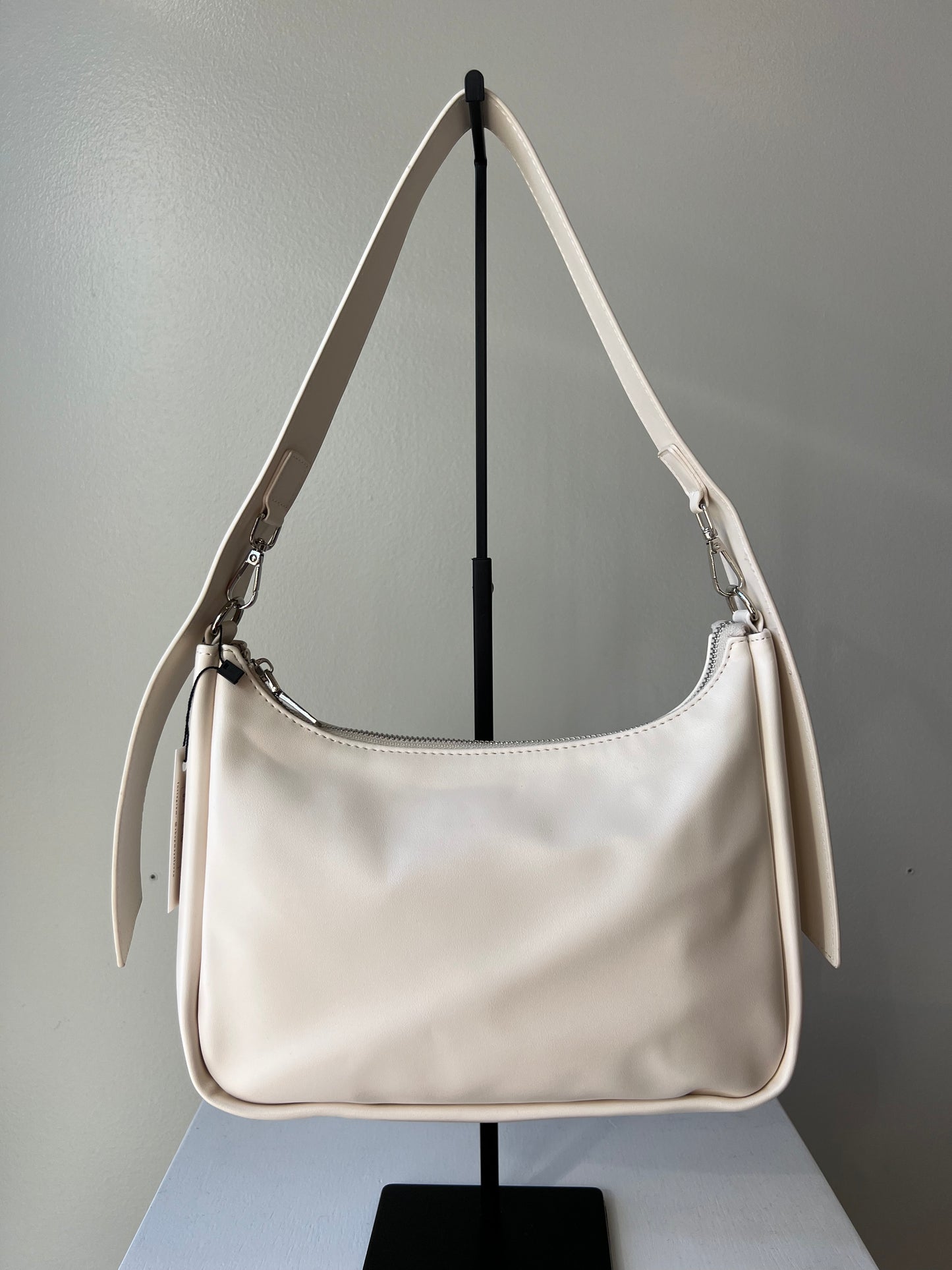 Leather Hobo Bag White