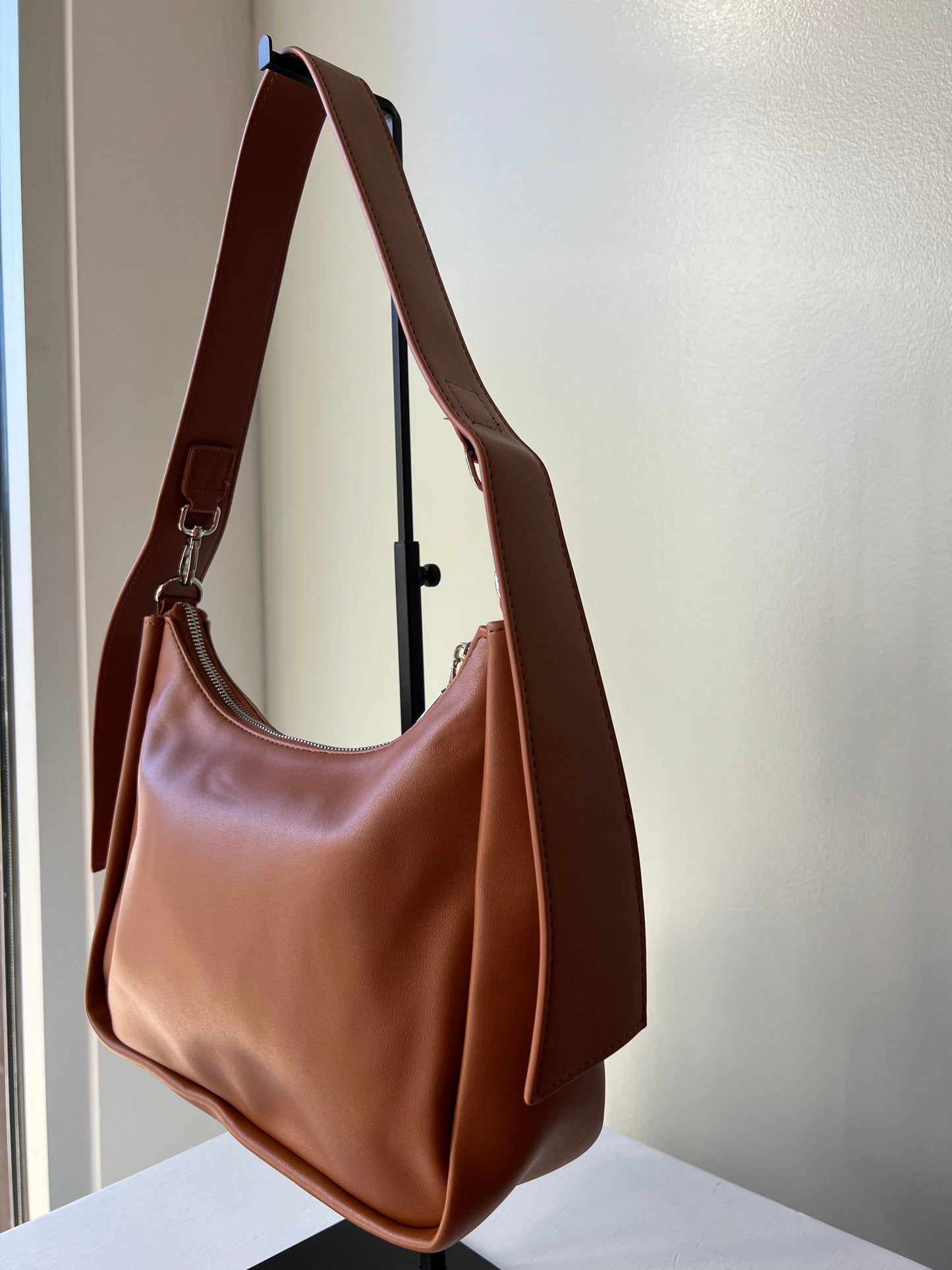 Leather Hobo Bag Camel