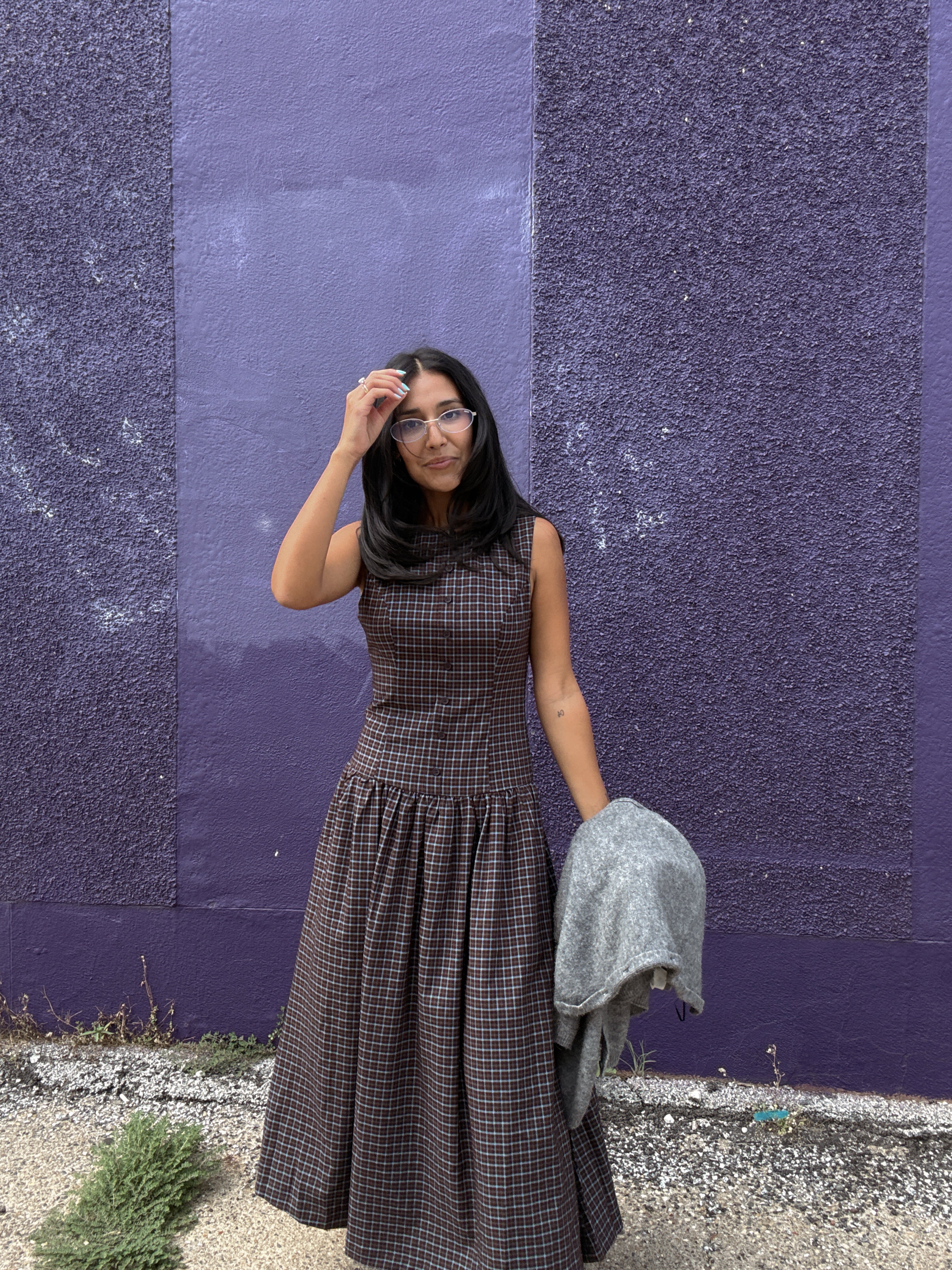 Allison Plaid Maxi Dress