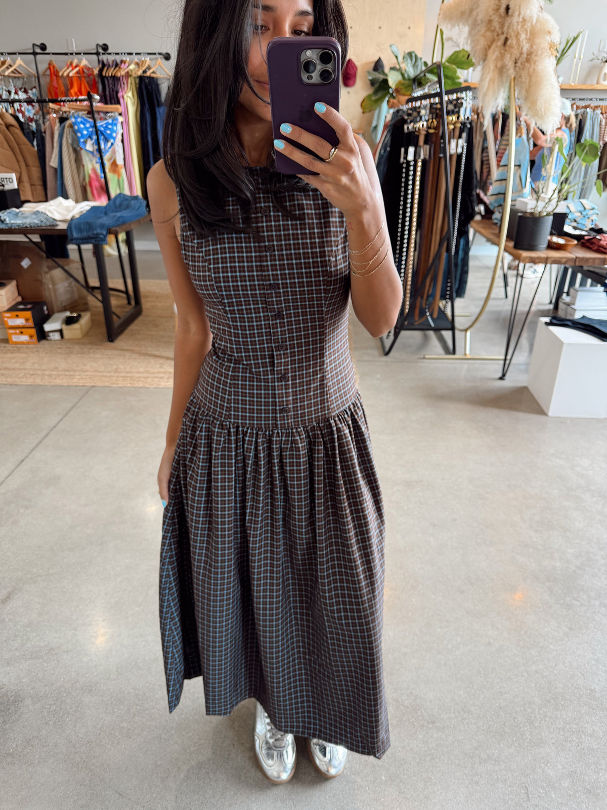 Allison Plaid Maxi Dress