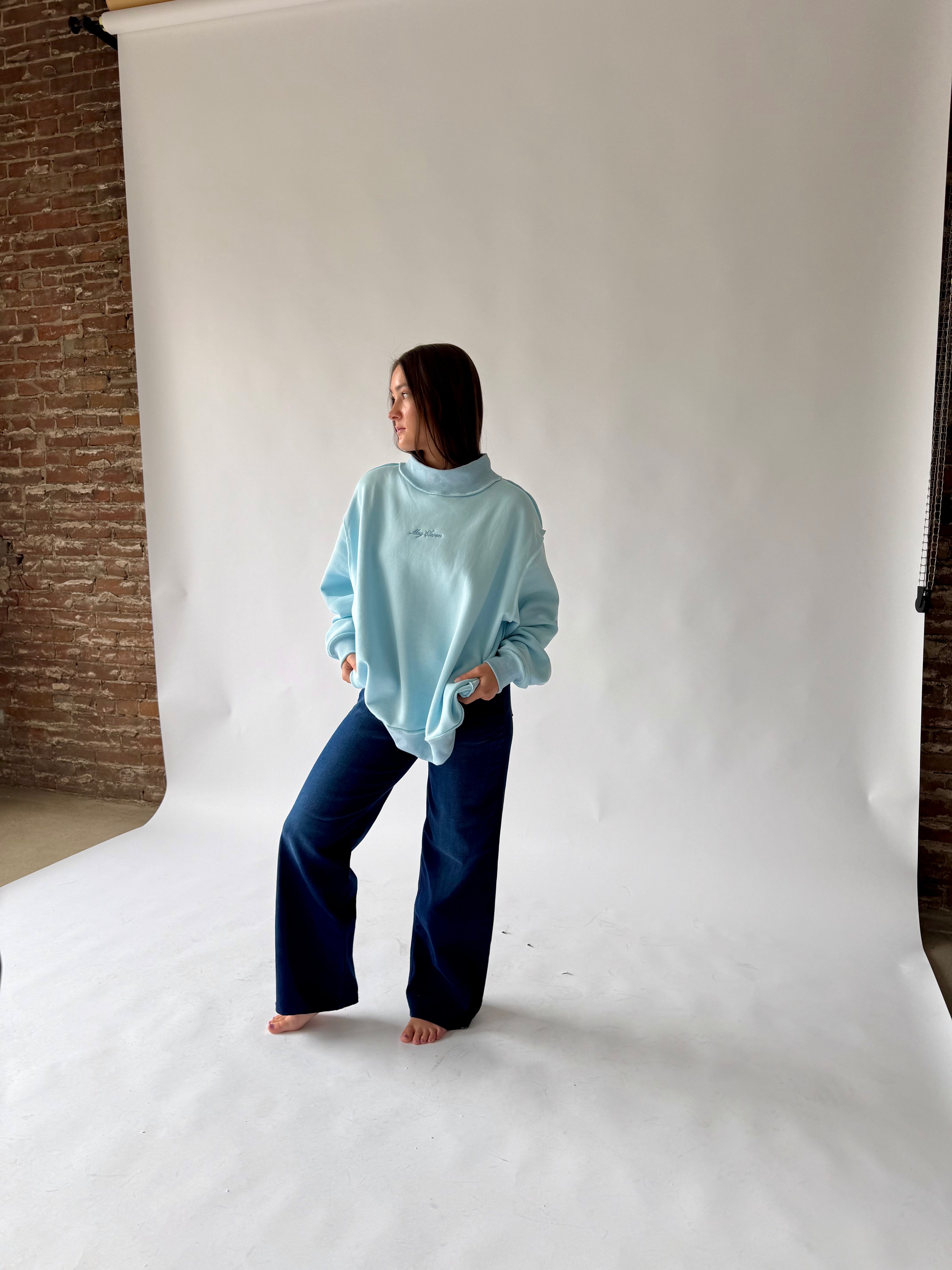 May Eleven Mock Crew in Light Blue