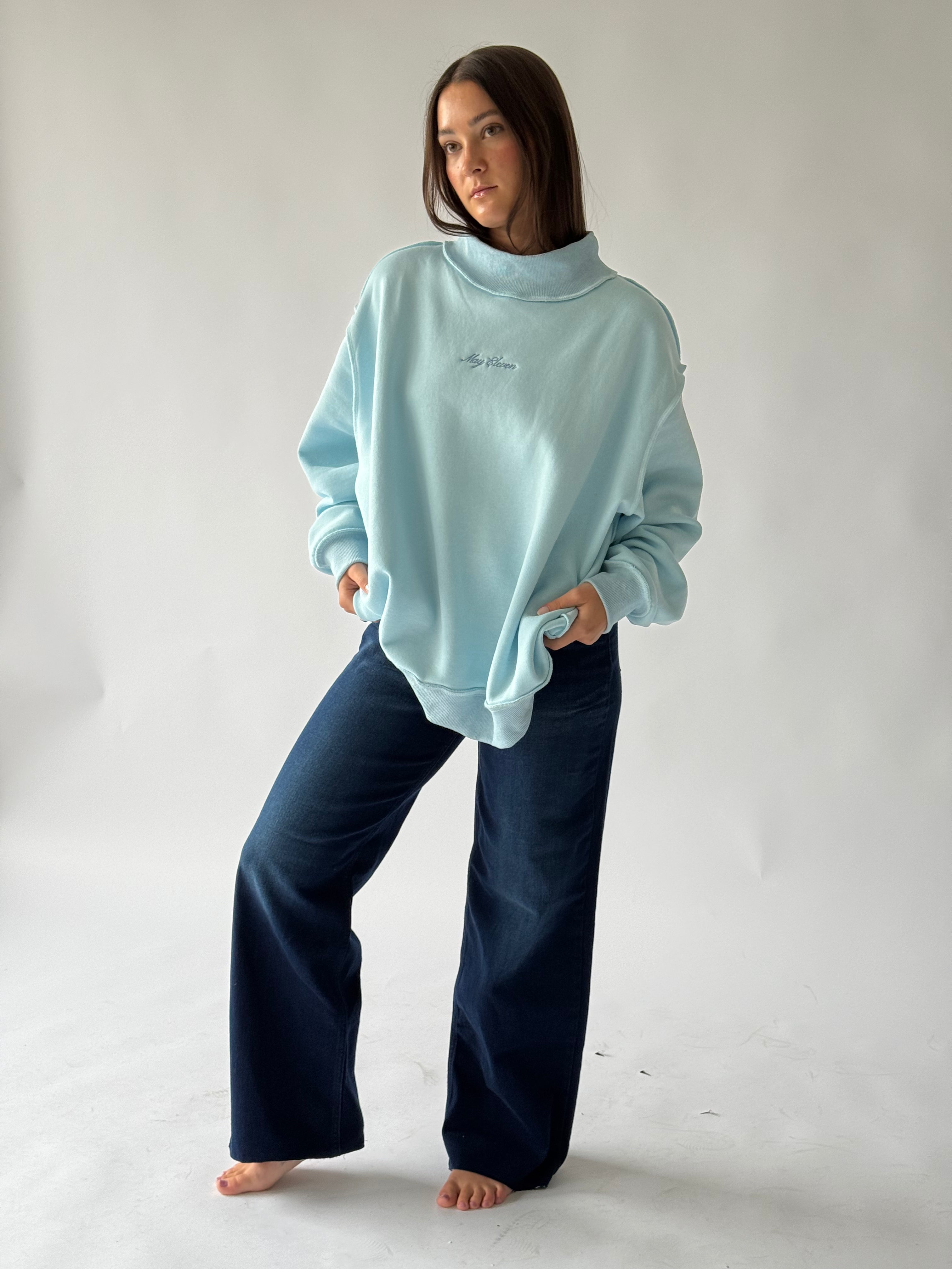 May Eleven Mock Crew in Light Blue