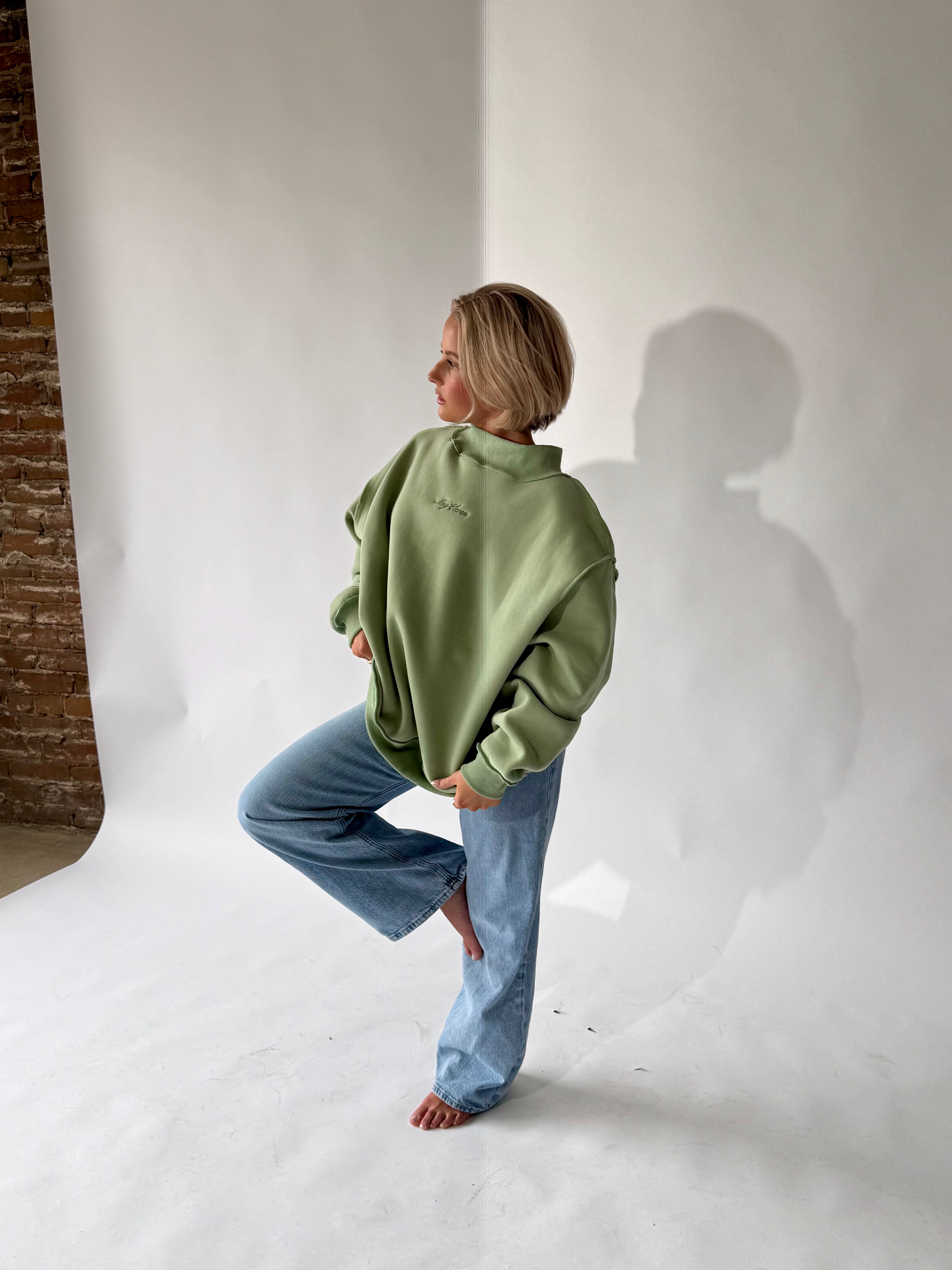 May Eleven Mock Crew in Sage