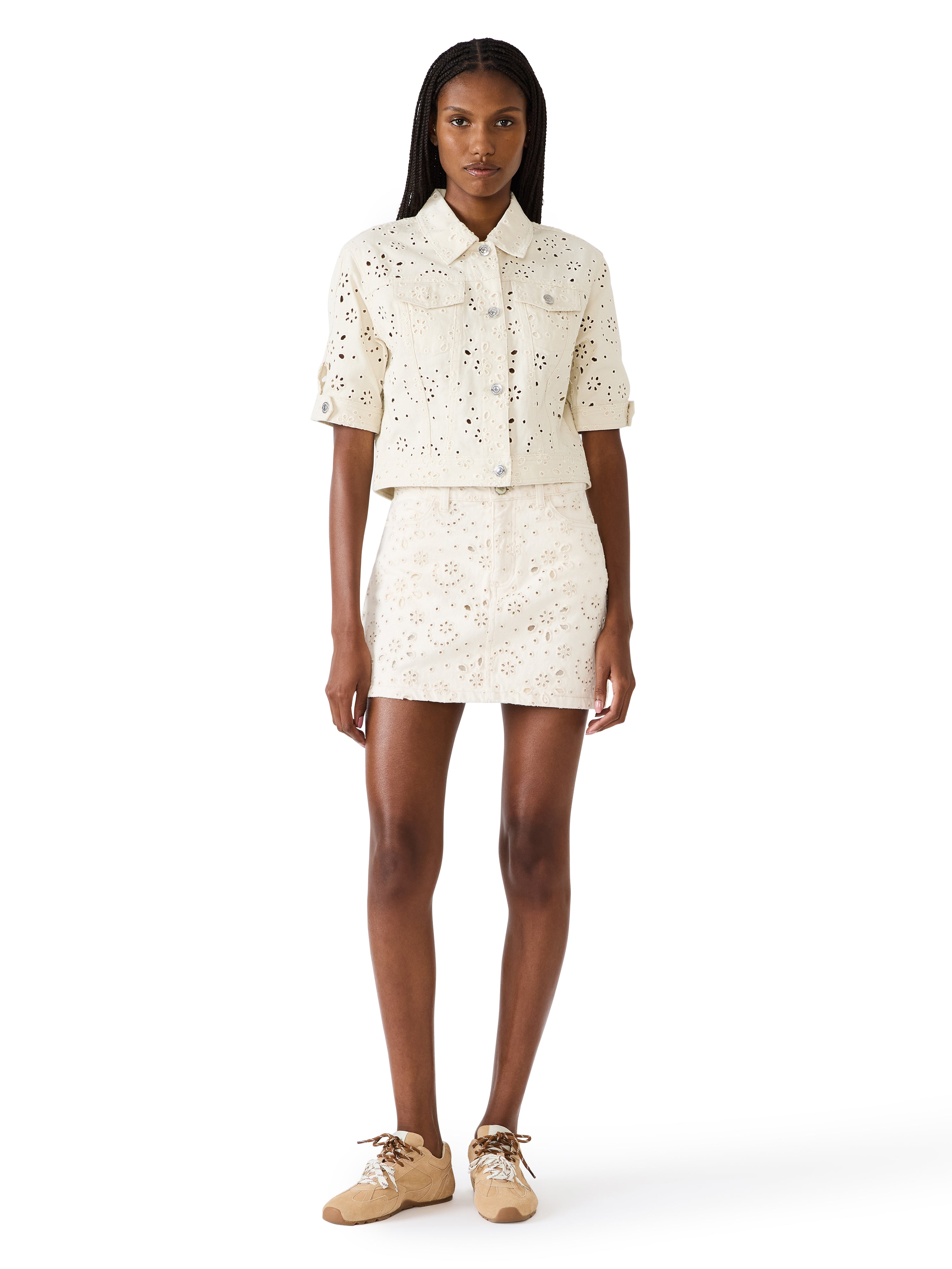 Blu Jacket in Eyelet Sea Mist