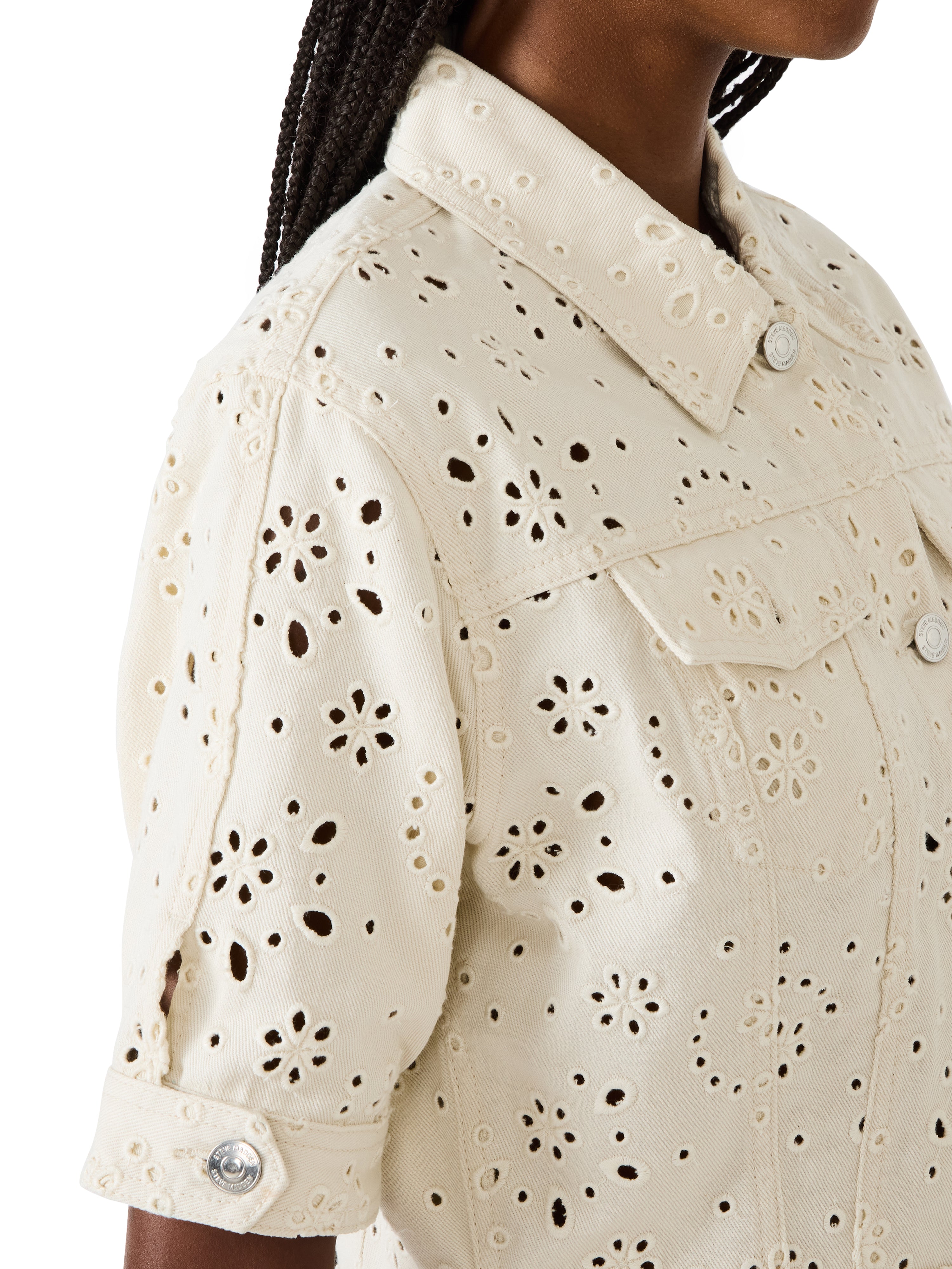 Blu Jacket in Eyelet Sea Mist
