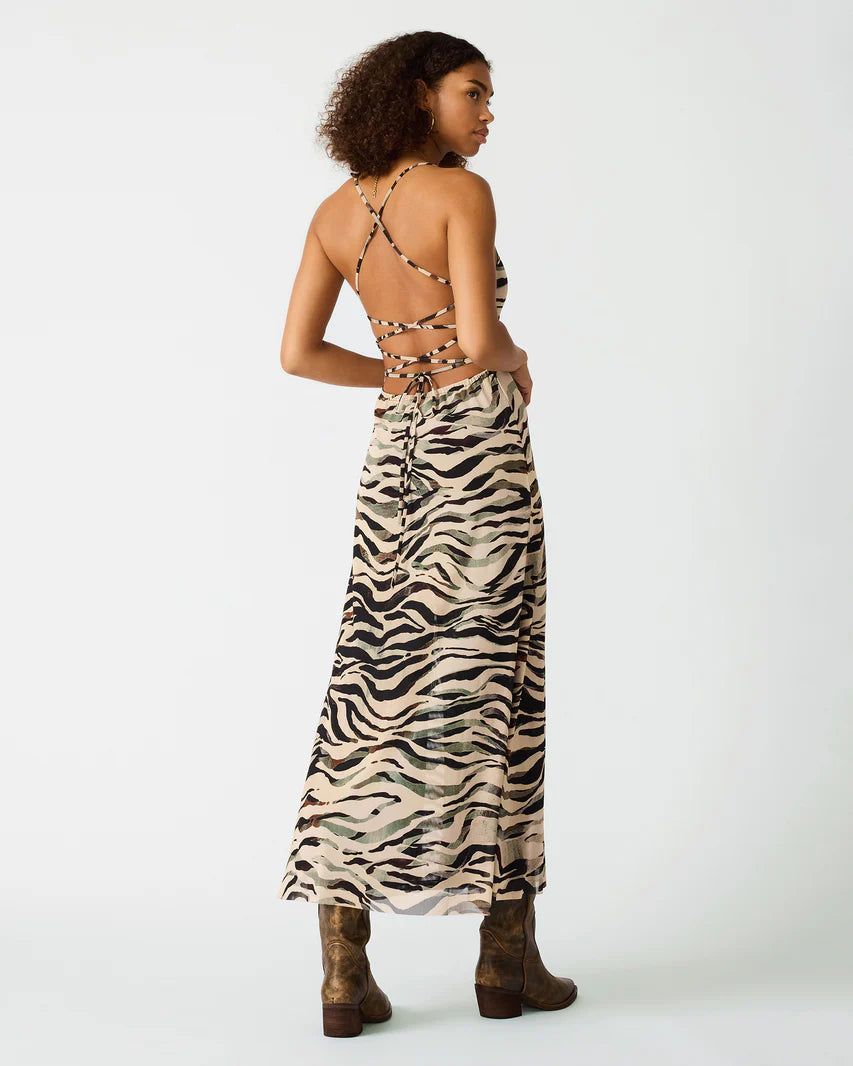 Adella Dress Caramel Zebra