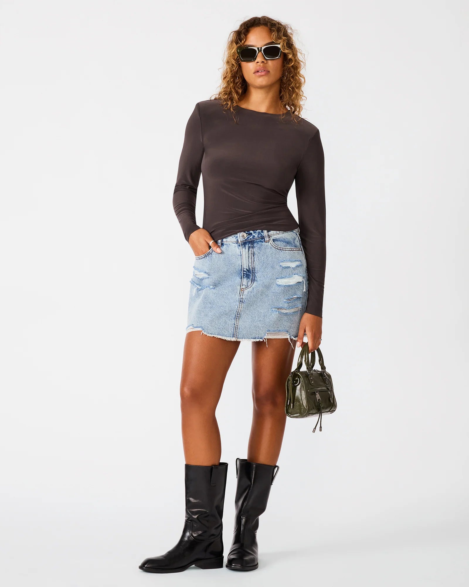 Seline Knit Top in Dark Espresso