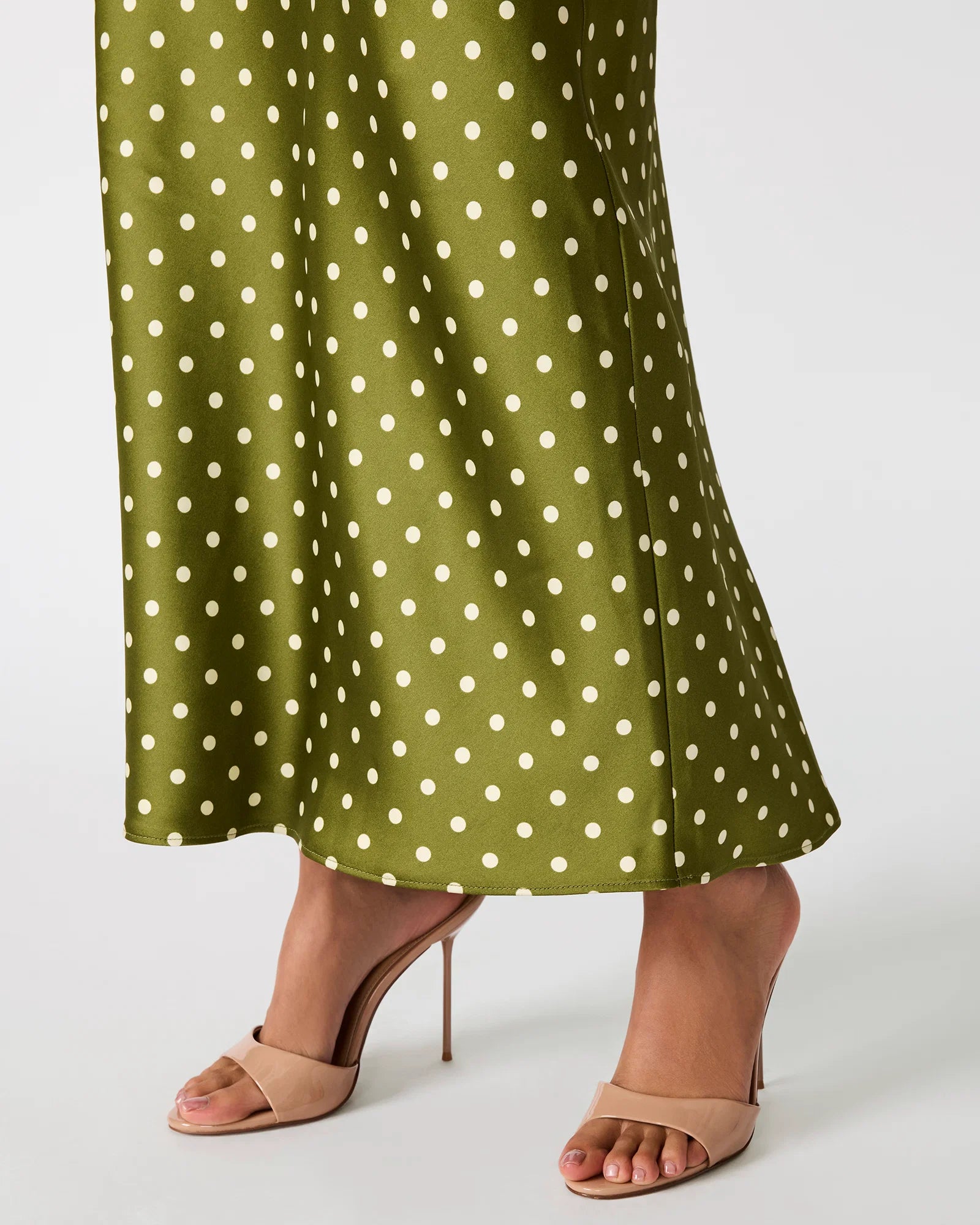 Jaiden Polka Dot Dress in Olive Heather