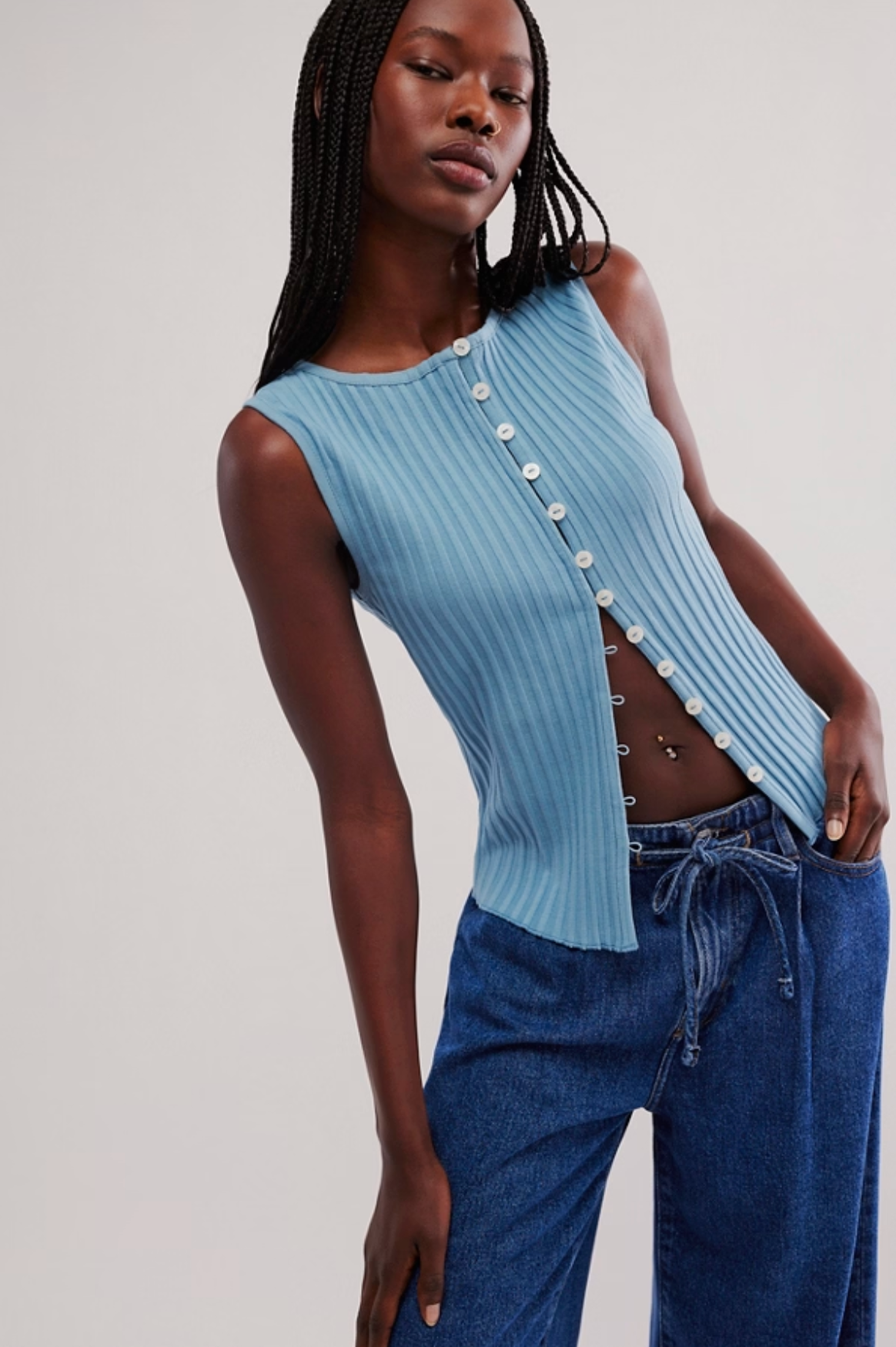 Tilly Vest in Ocean Blue