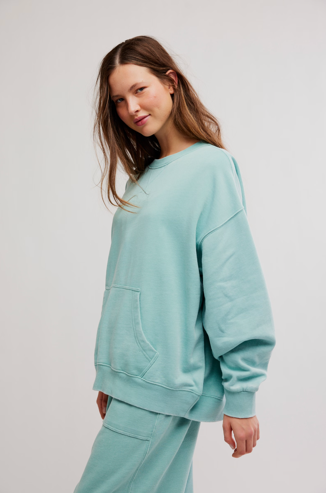 Slow It Down Pullover in Aqua