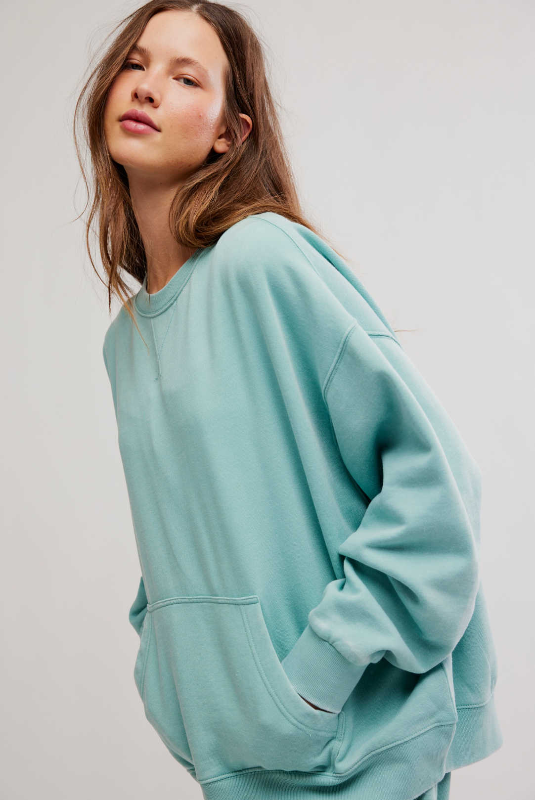 Slow It Down Pullover in Aqua
