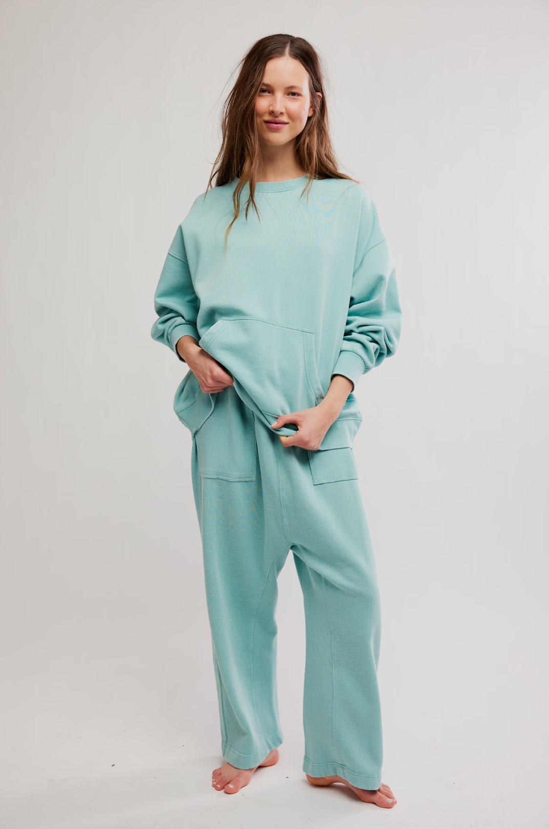Slow It Down Pullover in Aqua