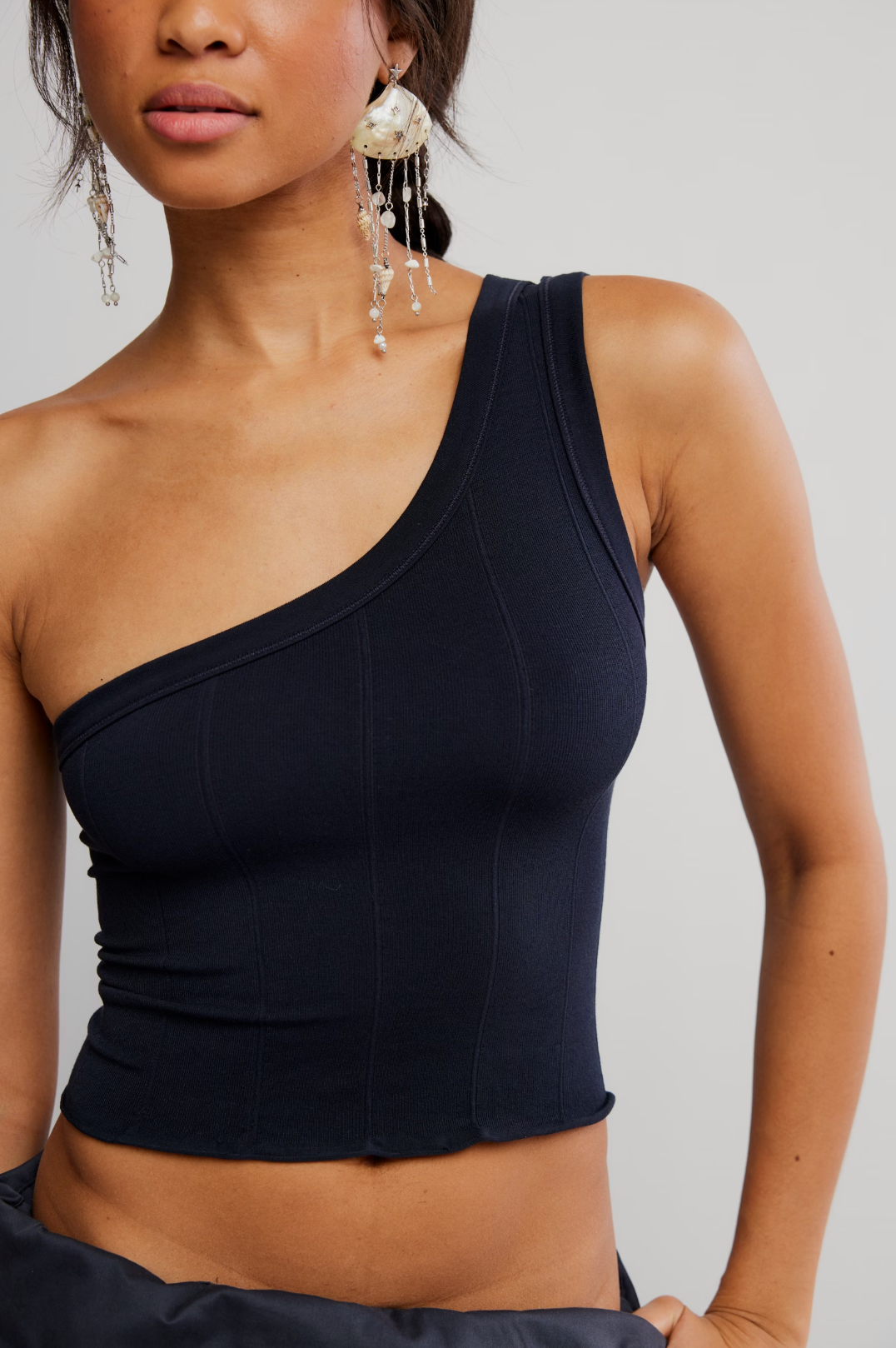 So Soft Seamless Modal Asymmetrical Cami in Black