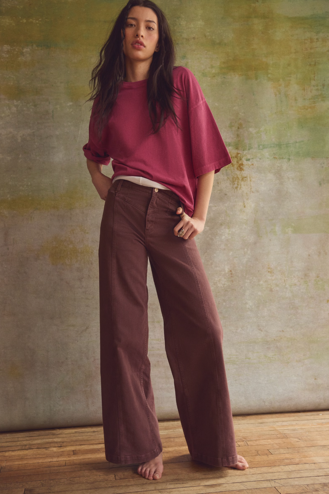 Libre Wide Leg in Rum Running