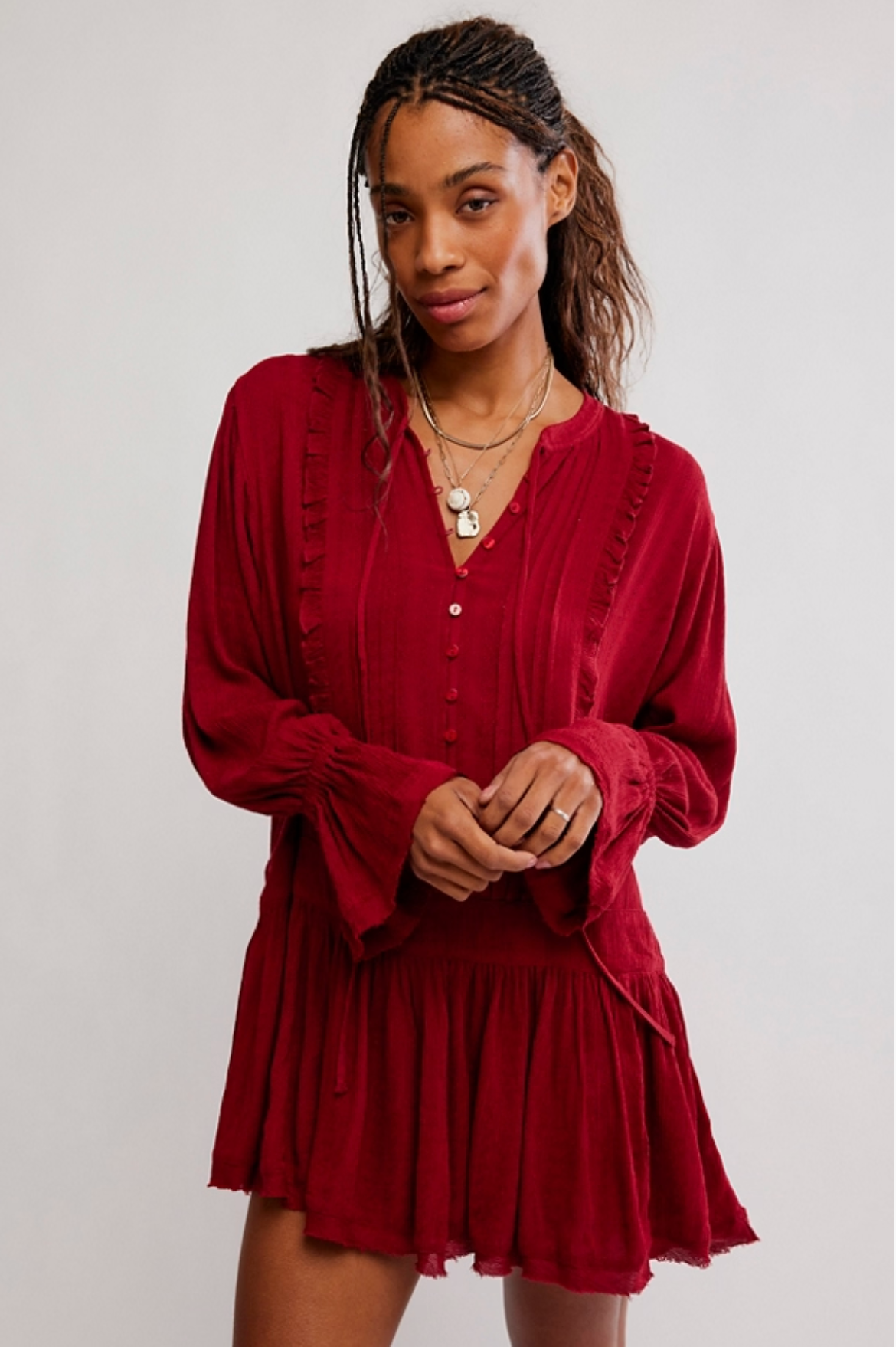 Haute Heirloom Mini Dress in Red Dahlia