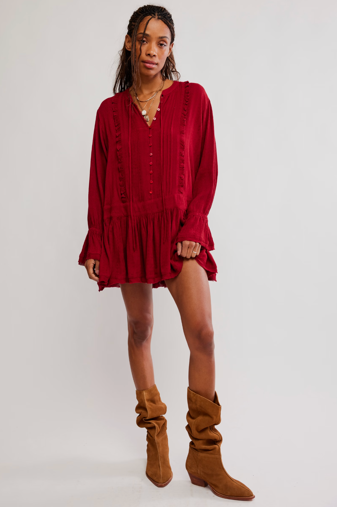 Haute Heirloom Mini Dress in Red Dahlia