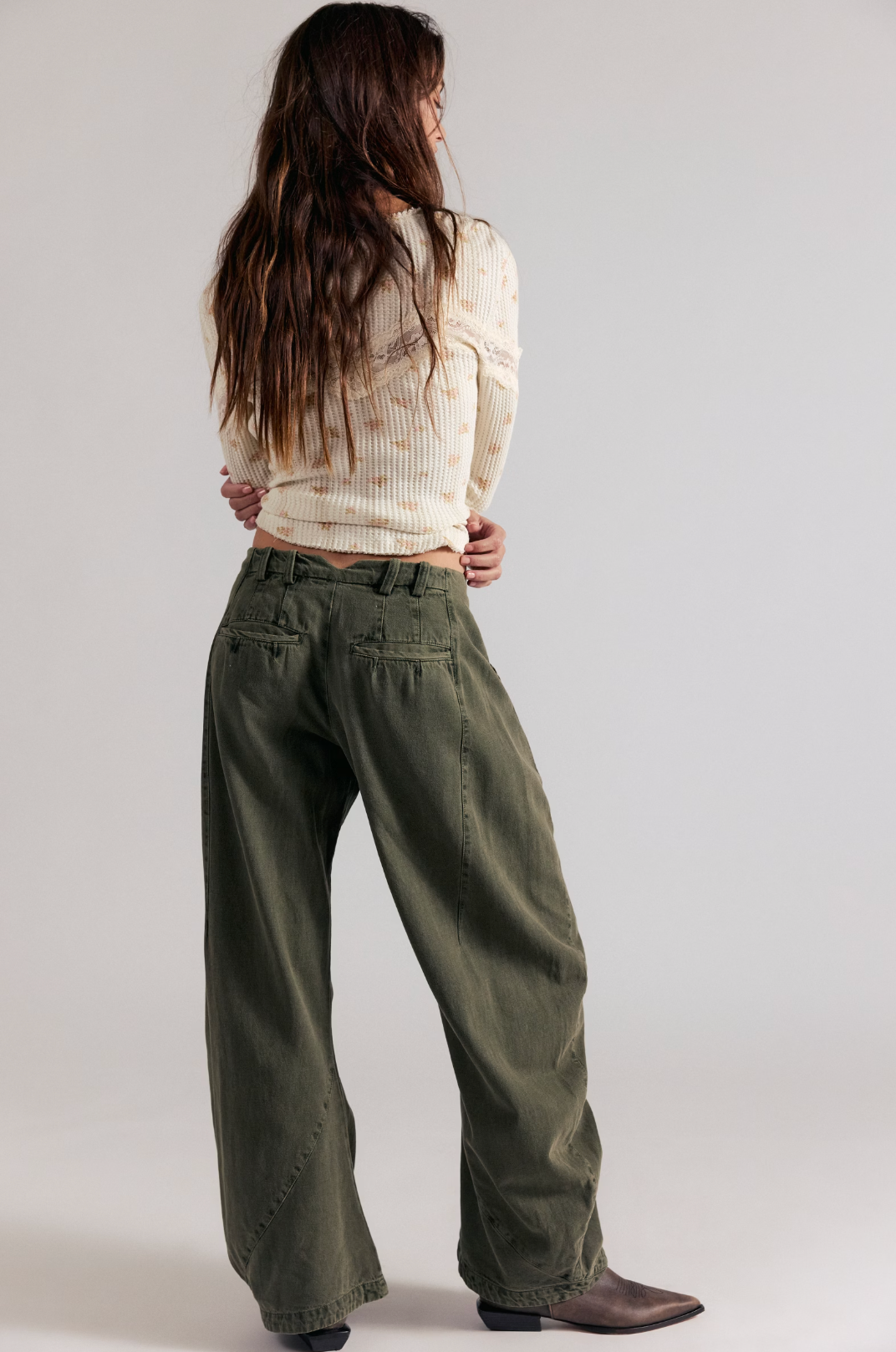 Spotlight Washed Trousers in Dusty Olive
