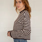 Piper Henley Pullover in Dark Wine Stripe