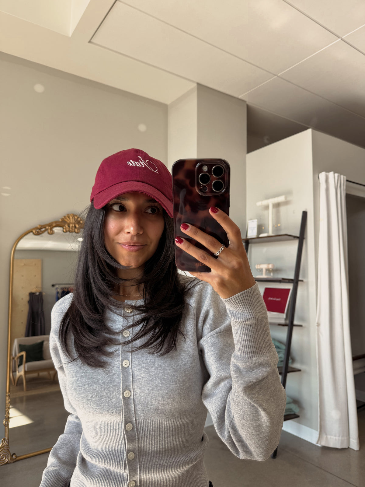 "State" Embroidered Cotton Hat