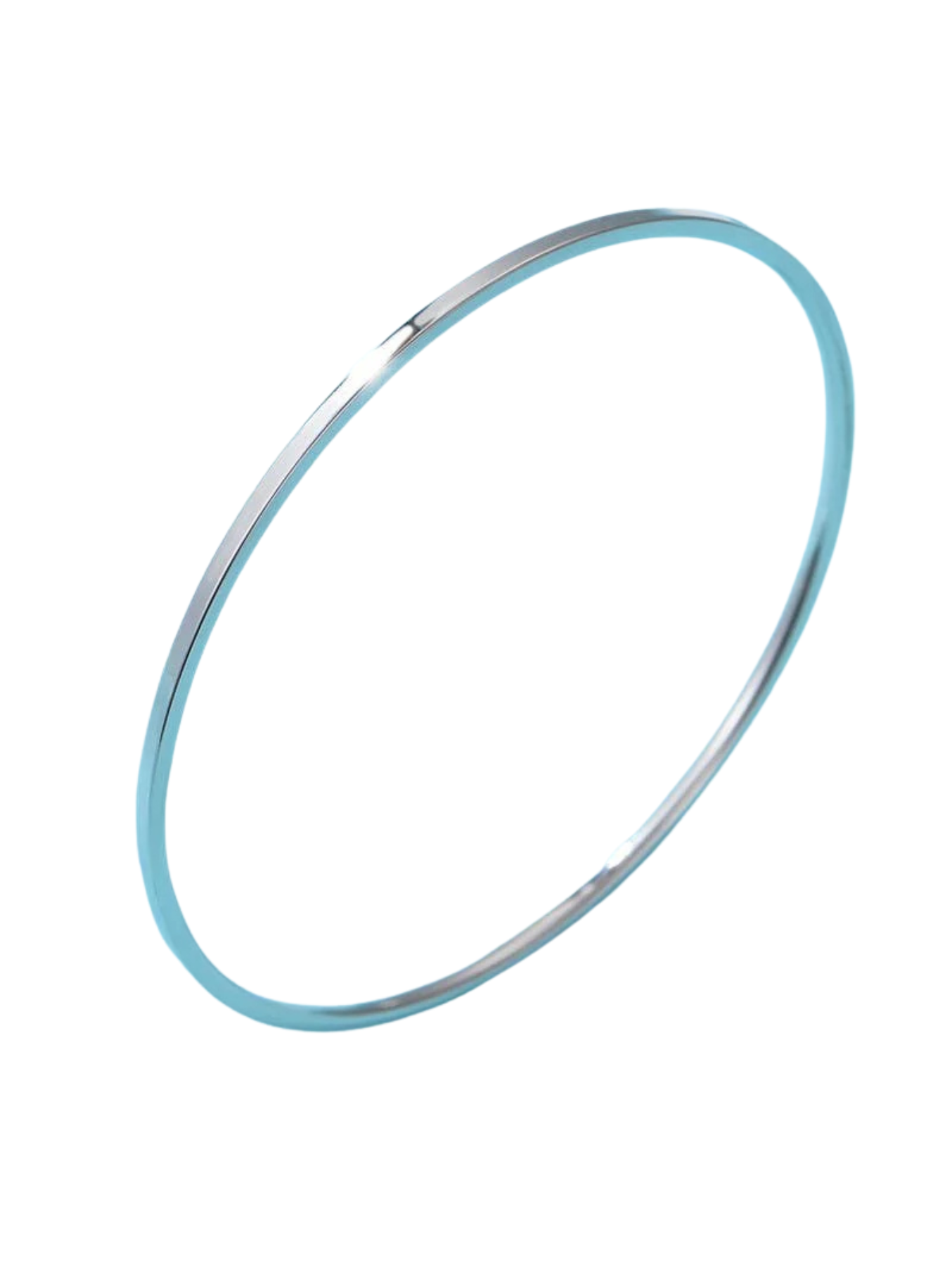 Flat Bangle in Silver