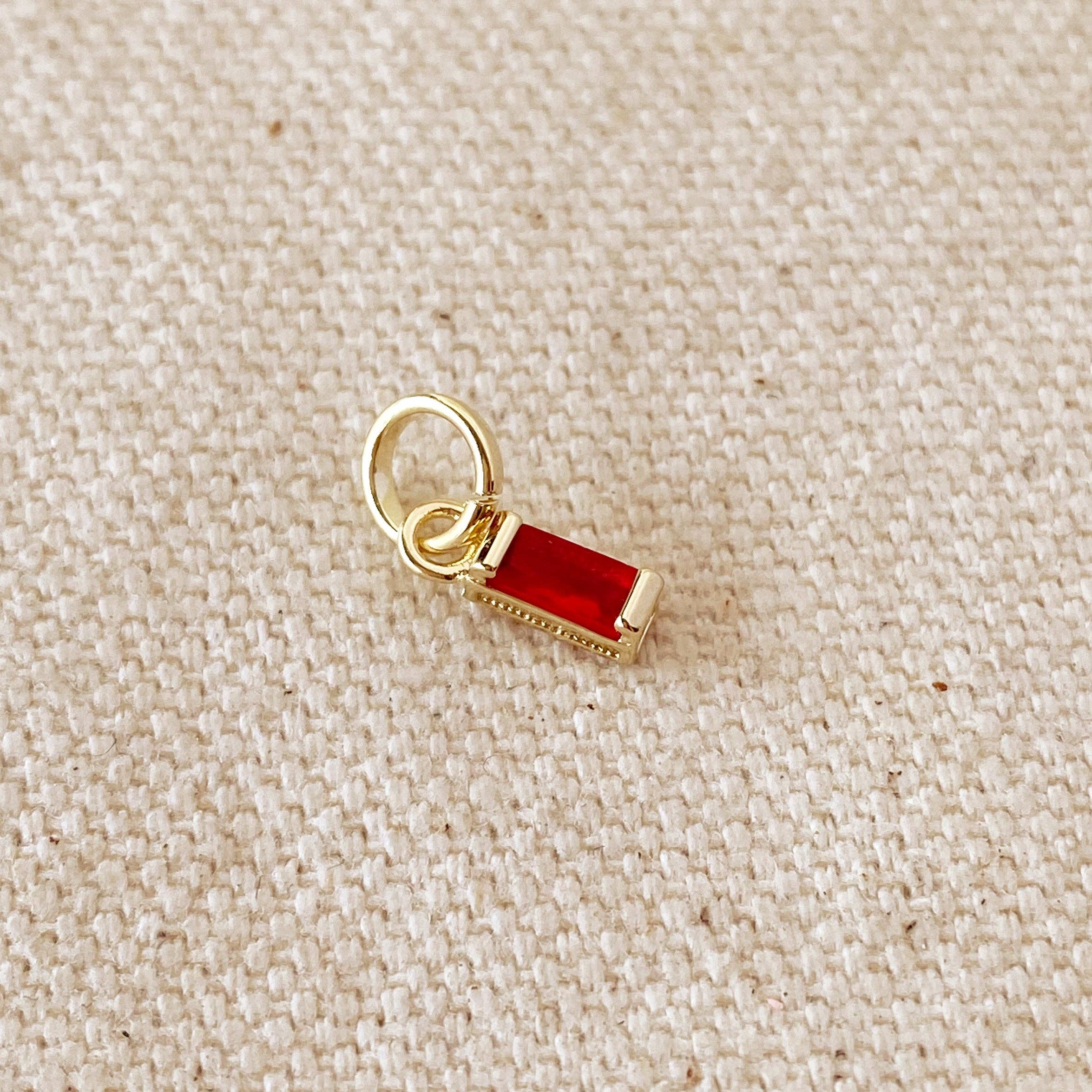 Baguette Birthstone Charm