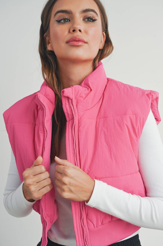 Puffer Vest in Pink